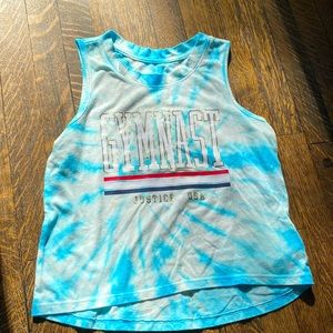 Justice Blue Tie-Dye Gymnast Tank Top
